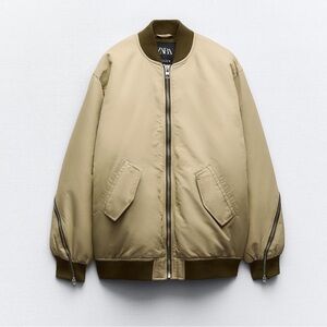 Zara  Beige Bomber Jacket